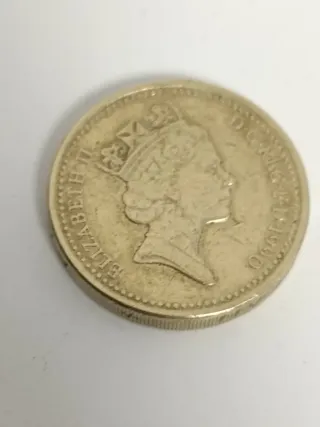 Billete 5 Libras Reino Unido y moneda