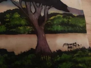 Dipinto a cera Batik Stoffa Savana Africana