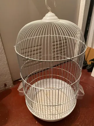 Jaula para loros blanca