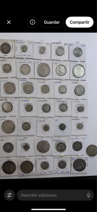 Lote 36 monedas plata varios países