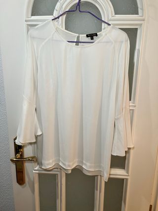 Blusa Massimo Dutti Blanca Talla M