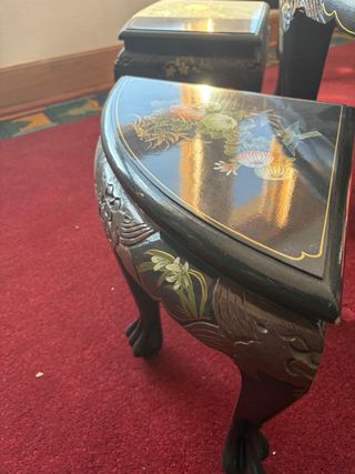 Mesa baja japonesa con 6 taburetes