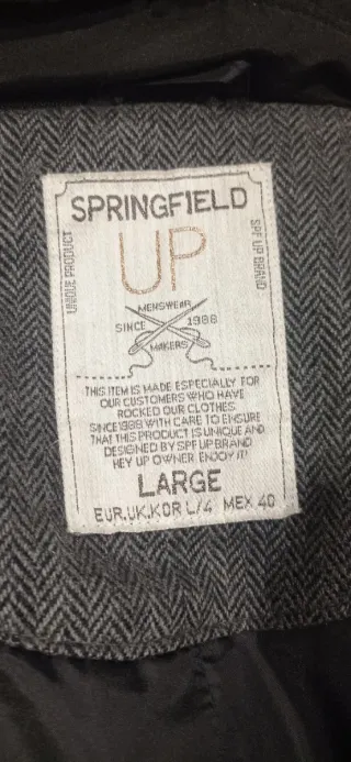 Abrigo espiga gris hombre con forro plumífero