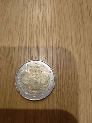 Moneda 2€ Francia Tratado Eliseo 50 Aniversario