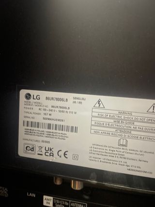 TV LED LG 86UR78006LB 4K