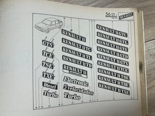 RENAULT 11 TURBO TXE GTS TSE CATALOGO DE RECAMBIOS