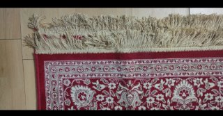 Alfombra Marroquí Roja y Blanca