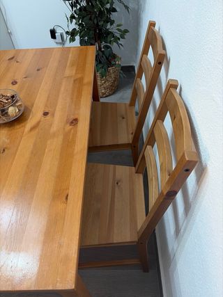 Mesa Comedor + 4 Sillas IKEA Madera