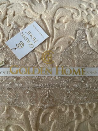 Set Lenzuola Golden Home 6 Pezzi Beige/Oro