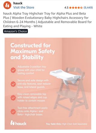 Bandeja Trona Hauck Alpha