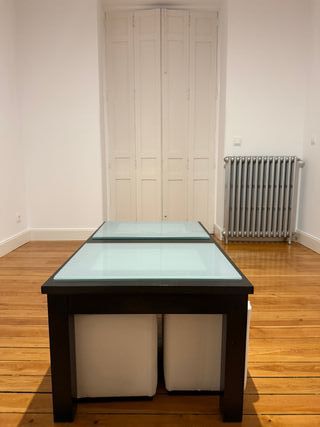 Mesa de centro moderna madera y vidrio