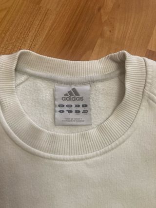 Sudadera Adidas Vintage Blanca Logo Grande Talla L