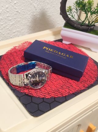 Reloj poedagar Hombre Azul y Plateado