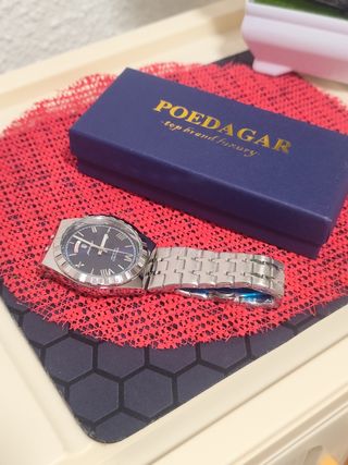 Reloj poedagar Hombre Azul y Plateado