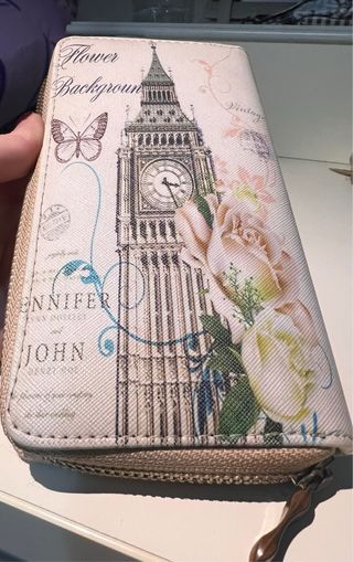 Portafogli grande beige multicolor