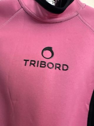 Traje neopreno niña Tribord rosa y negro