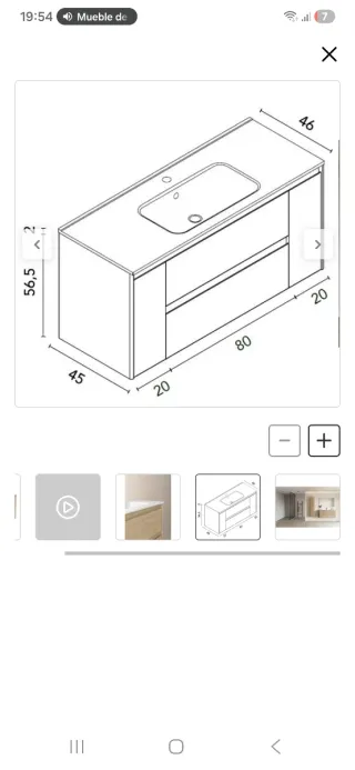 Mueble de baño suspendido con lavabo y grifo