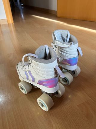 Patines Oxelo Niña Talla 31 Blancos + protecciones