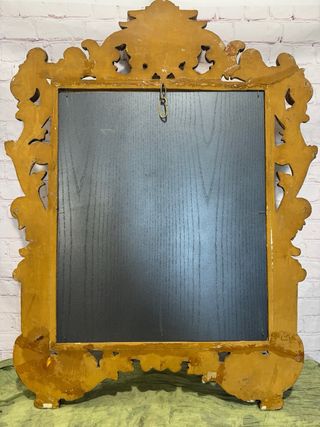 Espejo antiguo marco dorado tallado