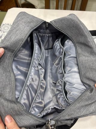 Bolso cambiador bebé gris Welavila.