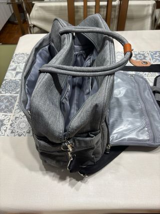 Bolso cambiador bebé gris Welavila.