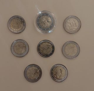 Lote 8 Monedas conmemorativas 2 euros