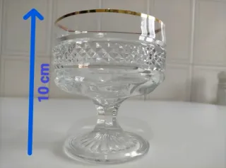 6 Copas Cristal Vintage Borde Dorado