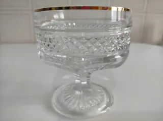 6 Copas Cristal Vintage Borde Dorado