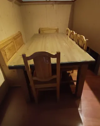 Mesa Comedor Madera Maciza + 6 Sillas