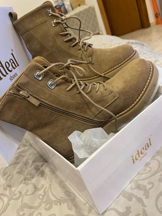 Botin IdealShoes T39 Beige/Marrón Nuevos d Tienda