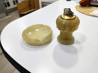 Mechero y Cenicero de Alabastro