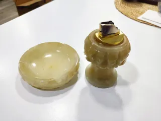 Mechero y Cenicero de Alabastro