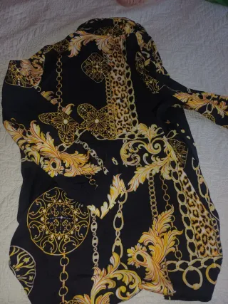 Camisa Larga Estampada Mujer