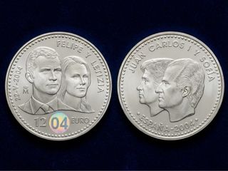 Moneda Plata 2004 Boda Felipe y Letizia