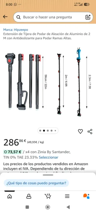 Pertiga tijeras y motosierras