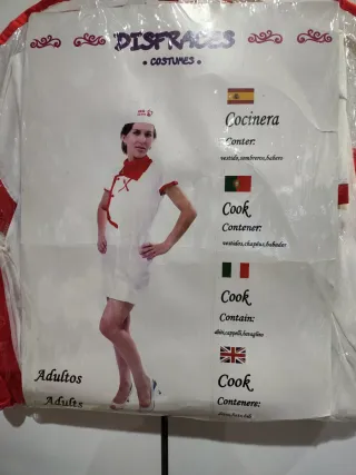 Disfraz Cocinera/Cook Talla Única