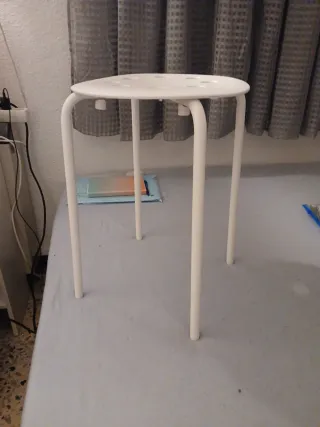 Taburete Ikea Blanco Metal