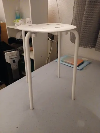 Taburete Ikea Blanco Metal