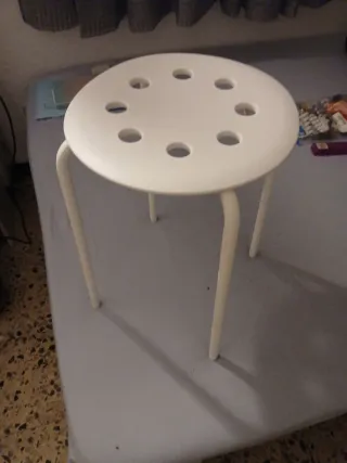 Taburete Ikea Blanco Metal