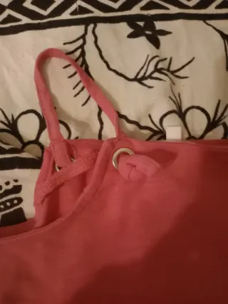 Canottiera bambina rosa con pizzo