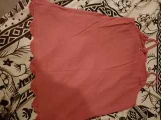 Canottiera bambina rosa con pizzo