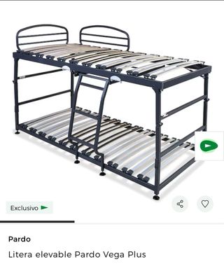 Litera Pardo elevable con colchones