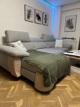 Sofá chaise longue eléctrico gris