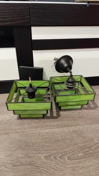 Lámpara de techo verde moderna