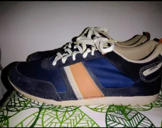 Zapatillas deportivas hombre azul y naranja