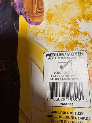 Disfraces Infinity War Talla 5 - 7años