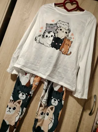 Pijama de gatos gatitos manga larga 2 piezas