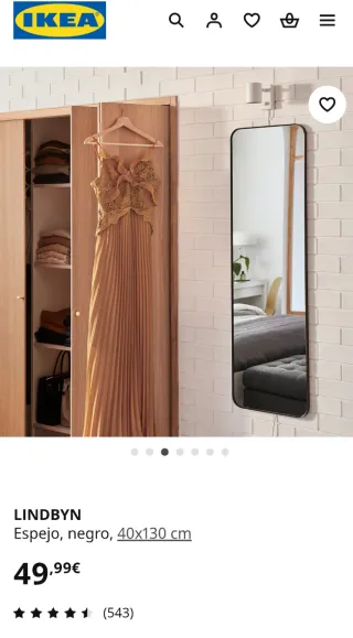 Espejo de cuerpo entero con marco negro