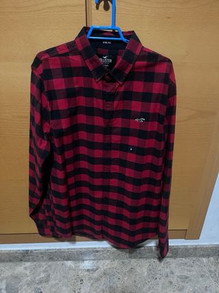 Camisa Hollister cuadros rojo y negro Talla M