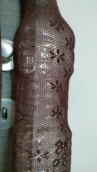 Collant microrete fiorata tg S